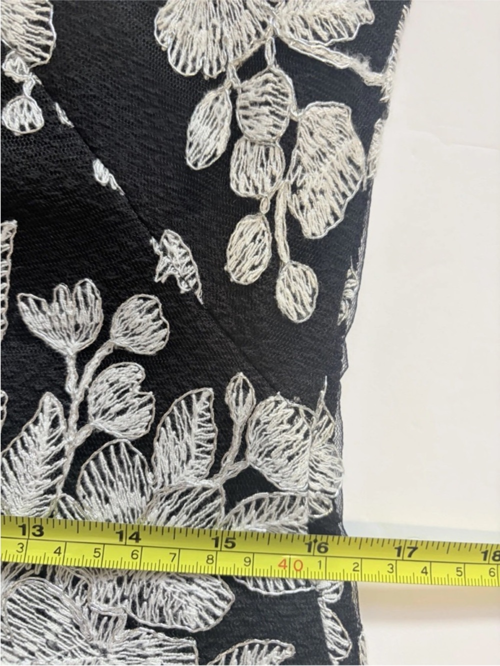 Tadashi Shoji Black Lace Embroidered High Low Gown Size 10 Alt See Measurements - Picture 11 of 15